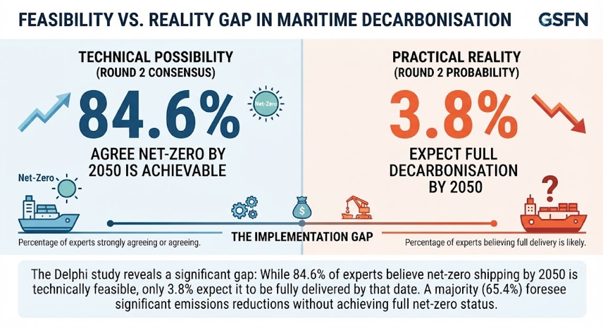 Feasibility vs. Reality Gap in Maritime Decarbonisation