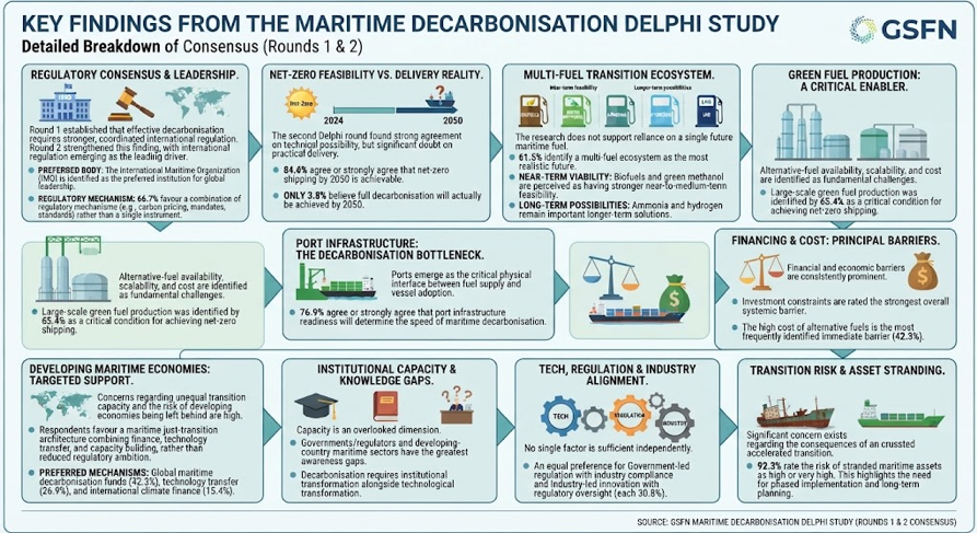 Key Findings from the Maritime Decarbonisation Delphi Study — Detailed Breakdown